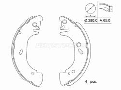 Колодки тормозные барабанные JAC Sunray 12- / Sollers Atlant 22-
