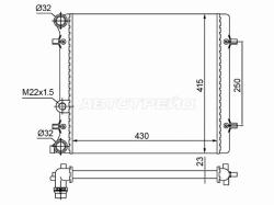 Радиатор Skoda Octavia 96-13 / Volkswagen Golf 97-09 / SEAT Leon 98-06 / Volkswagen Bora 98-05