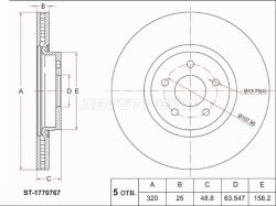 Диск тормозной (Перед) Ford Focus 04- / Kuga 13-19