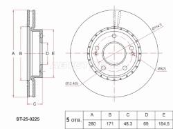 Диск тормозной (Спереди) Hyundai Elantra 20- / i30 20-