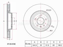 Диск тормозной (Спереди) Audi A4 08-15 / A5 07-16 / A6 10-18 / A7 10-18