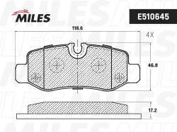 E510645 Колодки тормозные MERCEDES-BENZ VITO (447) 14- задние Ceramic