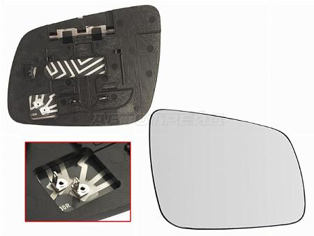 Полотно зеркала Mitsubishi Lancer 07-17 (Справа/ Обогрев/ сферическое)