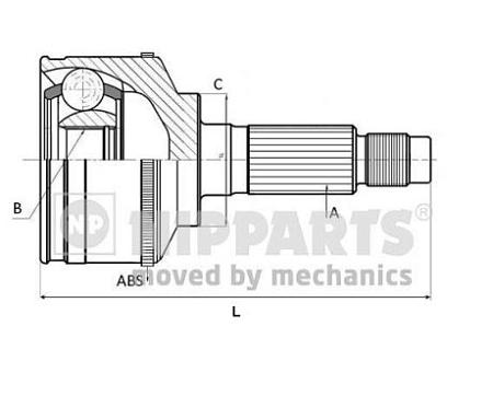 ШРУС HYUNDAI GETZ 1.3/1.6 02- нар. N2820517
