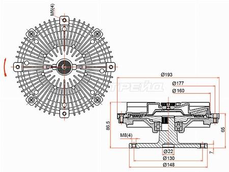 Вискомуфта ISUZU ELF NPR75/NQR90 4HK1 04-