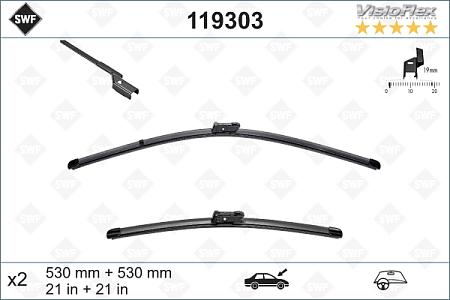 Щётки с/о 530/530мм VISIOFLEX 119 303