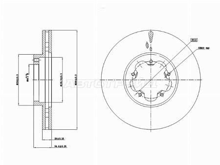 Диск тормозной (Спереди) Ford Transit 06-14