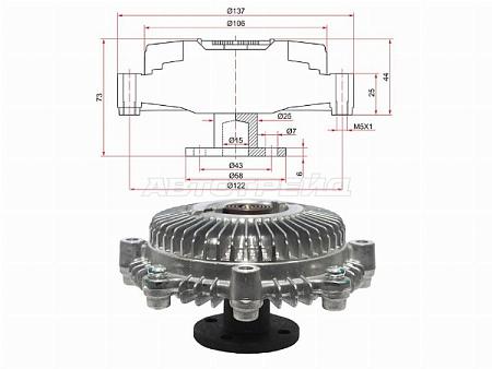 Вискомуфта TOYOTA TOWNACE,DYNA,HIACE,HILUX,2Y#/3Y#