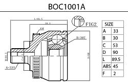 Шрус TOYOTA Camry (06-), LEXUS RX (06-) (наруж.) с ABS, 30/26 (BOC8905A) B-RING FORST BOC8905A