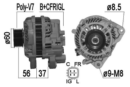 Генератор HONDA CIVIC 1.8 06- 90A 209368
