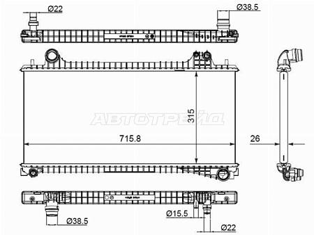Радиатор Jaguar XE 15-21 / XF 15-22