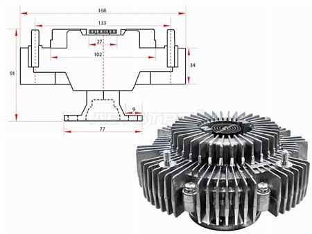 Вискомуфта TOYOTA LAND CRUISER,COASTER 1HZ/2H