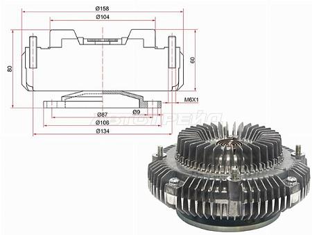 Вискомуфта TOYOTA ESTIMA EMINA/LUCIDA 2TZ#