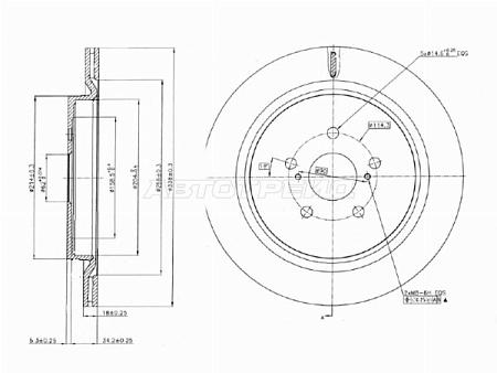 Диск тормозной (Сзади) Lexus RX 15-19