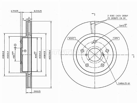 Диск тормозной (Спереди) Subaru Forester 18-21