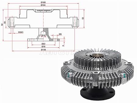 Вискомуфта TOYOTA HILUX 2L-TE/5L