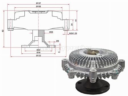 Вискомуфта TOYOTA MARK2,CHASER,CRESTA 1GFE BEAMS 98-