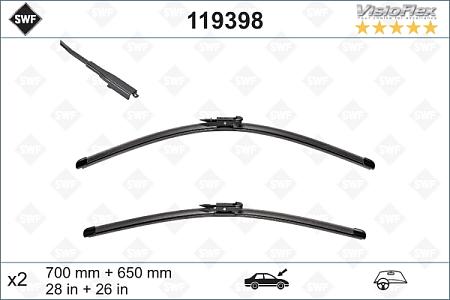 Щётки с/о 700/650мм VISIOFLEX 119 398