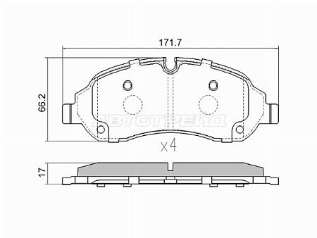 Колодки тормозные (Спереди) Ford Transit 14-