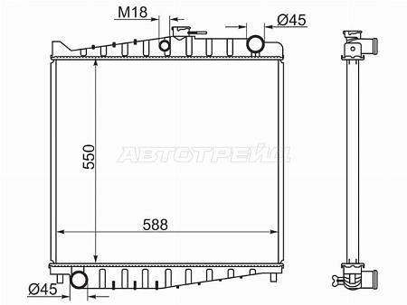 Радиатор Nissan Diesel Condor 91-