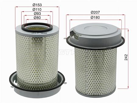 Фильтр воздушный Isuzu Elf NKR 4,3 90-95