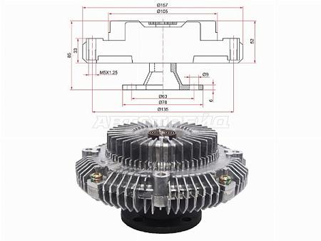 Вискомуфта TOYOTA HILUX 3VZE 93-94