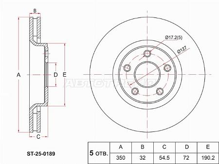 Диск тормозной (Спереди) Jeep Grand Cherokee 10-22