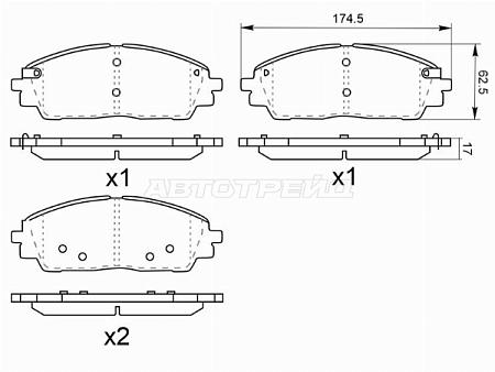 Колодки тормозные (Спереди) Kia Carnival 20-