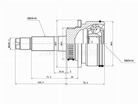 Шрус (Спереди/ Наруж) Mazda BT-50 06-12