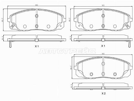 Колодки тормозные (Спереди) Kia Carnival 14-20