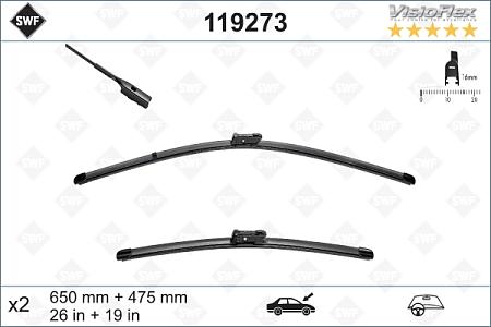 Щётки с/о 650/475мм Visiolflex 119 273