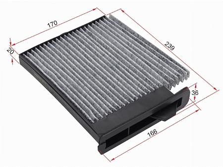 Фильтр салона NISSAN NV200/TIIDA 07- (LHD) угольный