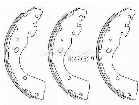 Колодки тормозные барабанные Nissan Navara 04-