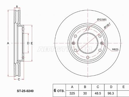 Диск тормозной (Спереди) Hyundai Staria 21-