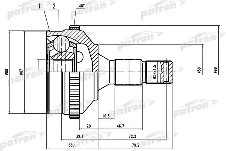 ШРУС PCV1569