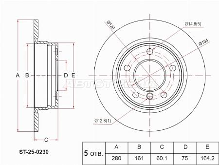 Диск тормозной (Сзади) BMW 3-Series 90-06