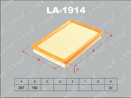 Фильтр воздушный LEXUS LS460H/600H 06- LA-1914