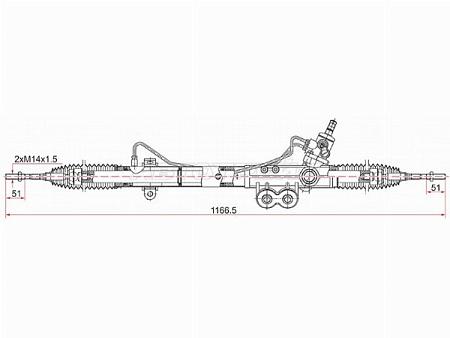 Рейка рулевая NISSAN NAVARA 05- LHD