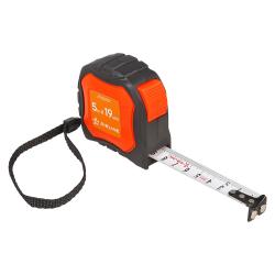 Рулетка в прорезиненном корпусе 5мх19мм, автостоп, магнитный зацеп (ATBQ027)