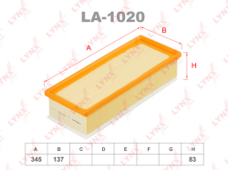 Фильтр воздушный VAG A3/G5/TOURAN/OCTAVIA LA-1020