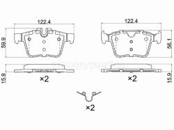 Колодки тормозные (Сзади) Volvo S60 18- / XC60 17-22 / XC90 14- / Jaguar XE 15-21 / XF 07-20 / Land