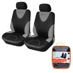 AIRLINE ACS-PP-02 Чехлы для сидений универсал. &quot;RS-1&quot;,передние, 2 шт.(4 предм.), полиэстер, черн./сер.