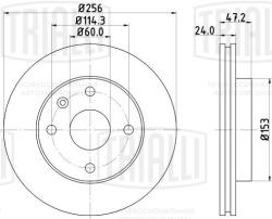 Диск торм. для а/м Chevrolet Lacetti (04-) перед. d=256 (перф/слот/окраш) (DF 272s) PRO