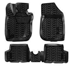 AIRLINE ACM-PS-53 Ковры для Renault Duster 2WD (11-15), 4 шт., выс. борт, 3D с подпятником, ТЭП, черн.