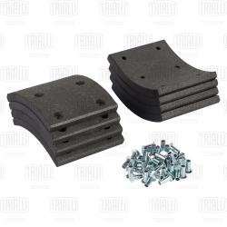 Накладка торм. колодки для а/м КАМАЗ Компас-12 Р/К 8 шт. с закл. 130х164 (передний мост) (BLT 0718)