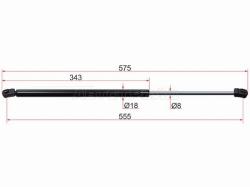 Амортизатор крышки багажника SsangYong Rexton 01-17 (Справа=Слева)