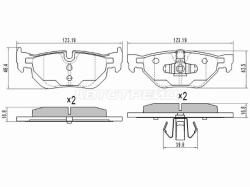 Колодки тормозные (Сзади) BMW 1-Series 04-13 / 3-Series 05-19