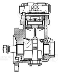 LUZAR LAC 1204 Компрессор воздушный для а/м ГАЗ, ПАЗ с двигателем ЯМЗ-534 (1 цилиндр, &gt;270л/мин, без шкива)