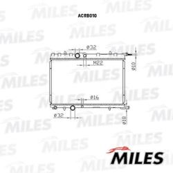 ACRB010 Радиатор PEUGEOT 206 1.1-1.6 02-/ 307 1.4-2.0 01-