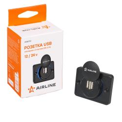 Розетка USB накладная c 2 портами (5В, 3.1А) (AEBJ210)